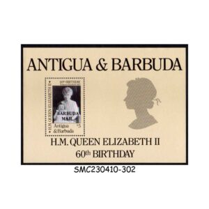 Stamps from BARBUDA - 1986 60th BIRTHDAY OF QUEEN ELIZABETH II - OVPT MIN. SHEET MINT NH