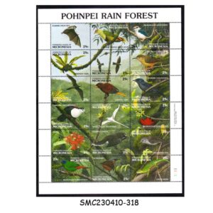 Stamps from MICRONESIA - 1991 POHNPEI RAIN FOREST / BIRDS ANIMALS PLANTS - MIN. SHEET MINT NH