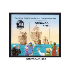 Stamps from BAHAMAS - 1990 500th ANNIV. OF DISCOVERY OF AMERICA BY COLUMBUS / SHIP MIN. SHEET MNH
