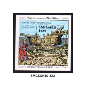 Stamps from BAHAMAS - 1989 500th ANNIV. OF DISCOVERY OF AMERICA BY COLUMBUS / SHIP MIN. SHEET MNH