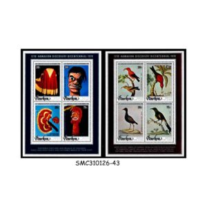 Stamps from PENRHYN COOK ISLANDS - 1978 HAWAIIAN DISCOVERY BICENTENNIAL / BIRDS - SET OF 2 MIN. SHEET MNH