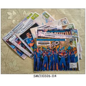 StaStamps from INDIA - 2026 INDIA T20 CRICKET WORLD CUP CHAMPIONS - 8 COMMERCIALLY USED COVERS