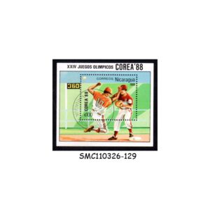 Stamps from NICARAGUA - 1988 SUMMER OLYMPIC GAMES SEOUL / BASEBALL - MIN. SHEET CTO