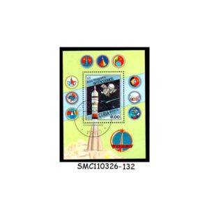 Stamps from CUBA - 1987 INTERCOSMOS - 20th ANNIVERSARY / SPACE - MIN. SHEET CTO