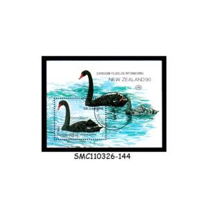 Stamps from NICARAGUA - 1990 NEW ZEALAND '90 PHILATELIC EXHIBITION / BLACK SWAN / BIRD - MIN. SHEET CTO