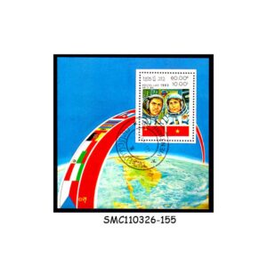 Stamps from LAOS - 1983 SOVIET-VIETNAMESE SPACEFLIGHT / SPACE - MIN. SHEET CTO