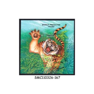 Stamps from TANZANIA - 1994 WORLD PROTECTED FAUNA / TIGER WILD ANIMALS - MIN. SHEET CTO