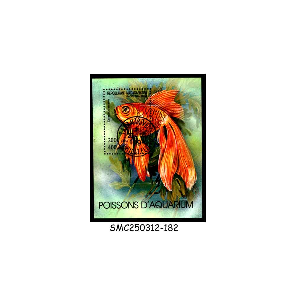 Stamps from MADAGASCAR - 1994 GOLDFISH / FISH MARINE LIFE - MIN. SHEET CTO