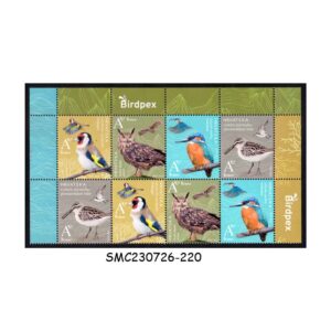 Stamps from CROATIA - 2022 BIRDPEX - PROTECTED BIRDS SPECIES - BLOCK OF 8 - SETENANT MINT NH