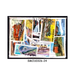 COLLECTION OF RAILWAY LOCOMOTIVES / TRAINS STAMPS FROM DIFFERENT COUNTRIES - 50V - USED