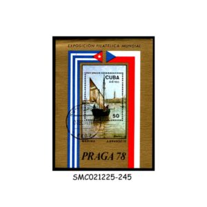 Stamps from CUBA - 1978 PRAGA '78 PHILATELIC EXHIBITION / SHIP - MIN. SHEET CTO