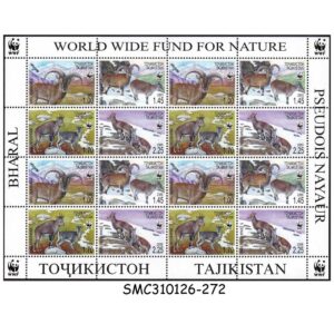 Stamps from TAJIKISTAN - 2005 WORLD WIDE FUND WWF / BHARAL SHEEP WILD ANIMALS - MIN. SHEET MINT NH