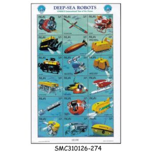 Stamps from PALAU - 1998 UNESCO INTERNATIONAL YEAR OF THE OCEANS / DEEP SEA ROBOTS - MIN.  SHEET MINT NH