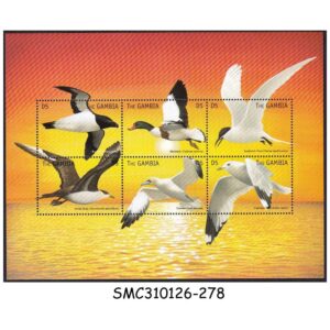 Stamps from GAMBIA - 1999 SEABIRDS / BIRDS - MIN. SHEET MINT NH