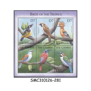 Stamps from GAMBIA - 2000 BIRDS OF THE TROPICS - MIN. SHEET MINT NH