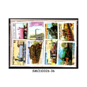 COLLECTION OF RAILWAY LOCOMOTIVE & TRAINS STAMPS FROM DIFFERENT COUNTRIES - 50V - USED