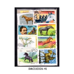 COLLECTION OF HORSE STAMPS FROM DIFFERENT COUNTRIES - 50V - USED