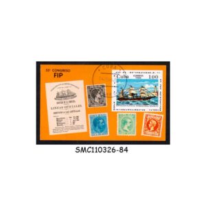 Stamps from CUBA - 1984 ESPANA '84 PHILATELIC EXHIBITION / SHIP - MIN. SHEET CTO
