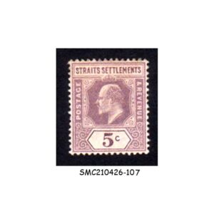 Stamps from STRAITS SETTLEMENTS - 1902 5c voilet SCOTT#96 KEDVII - 1V - MINT LH