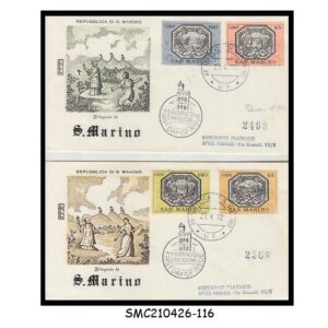 Stamps from SAN MARINO - 1972 THE LEGEND OF ST MARINUS - SET OF 2 FDC
