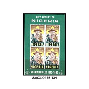 Stamps from NIGERIA - 1965 GOLDEN JUBILEE OF BOY SCOUTS - SOUVENIR SHEET MINT NH