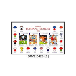 Stamps from GIBRALTAR - 1996 EUROPEAN FOOTBALL / SOCCER - MIN. SHEET MINT NH