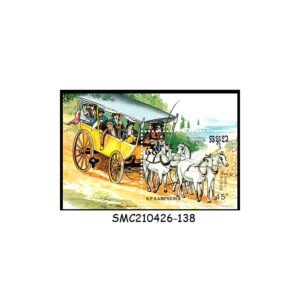 Stamps from CAMBODIA - 1989 HORSE CART - MIN. SHEET MINT NH
