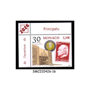 Stamps from MONACO - 2026 30 YEARS OF MONACO STAMP & COIN MUSEUM - 1V MINT NH