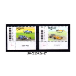 Stamps from MONACO - 2025 LEGENDARY RACE CARS - LIGIER JS11/15 & McLAREN M19A - 2V MINT NH