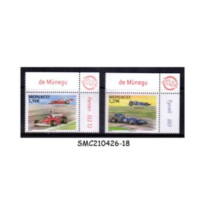 Stamps from MONACO - 2024 LEGENDARY RACE CARS - TYRRELL 003 & FERRARI 312 T2 - 2V MINT NH
