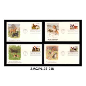 Stamps from UNITED STATES USA - 1984 AMERICAN DOGS - SET OF 4 FDC