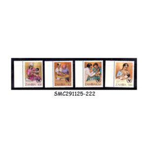 Stamps from ZAMBIA - 1988 UN CHILD SURVIVAL CAMPAIGN - UNICEF - 4V MINT NH