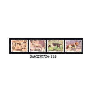 Stamps from BURKINA FASO - 1989 DOGS / PET ANIMALS - 4V MINT NH