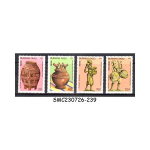 Stamps from BURKINA FASO - 1985 ARTIFACTS SCOTT#739-742 (#742 is AIRMAIL) - 4V - MINT NH