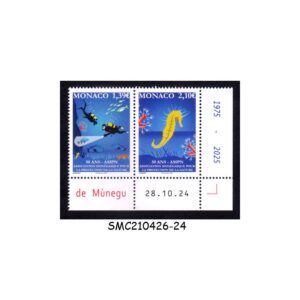 Stamps from MONACO - 2025 50yrs OF MONACO NATURE PROTECTION ASSOCIATION / MARINE LIFE - 2V SE-TENANT MINT NH