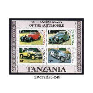 Stamps from TANZANIA - 1985 100th ANNIVERSARY OF AUTOMOBILE / CLASSIC CARS - MIN. SHEET MINT NH