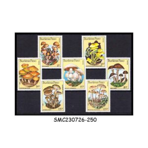 Stamps from BURKINA FASO - 1985 MUSHROOMS / FUNGUS - 7V - MINT NH
