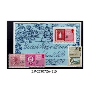 Stamps from BRITISH VIRGIN ISLANDS - 1979 DEATH CENTENARY OF SIR ROWLAND HILL - SET OF 3 STAMPS & 1 MIN. SHEET MNH