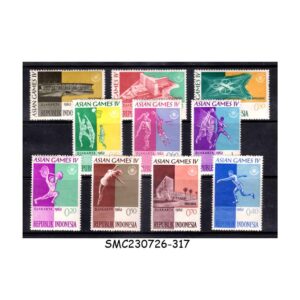 Stamps from INDONESIA - 1962 4th ASIAN GAMES / SPORTS - 10V- MINT NH