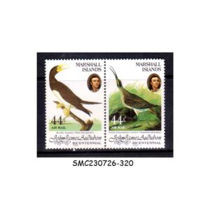 Stamps from MARSHALL ISLANDS - 1985 JOHN JAMES AUDUBON / BIRDS - 2V SE-TENANT MINT NH