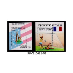 Stamps from TOGO - 1996 SUMMER OLYMPIC GAMES & WORLD CUP OF FOOTBALL - 2 MIN. SHEETS MINT NH