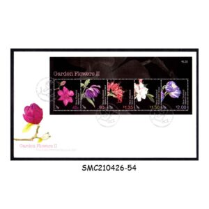 Stamps from NEW ZEALAND - 2004 GARDEN FLOWERS ( 2nd series) - MS - FDC