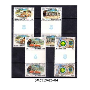Stamps from KIRIBATI - 1982 75th ANNIVERSARY OF SCOUTING / BOY SCOUTS - 4V GUTTER PAIR MINT NH