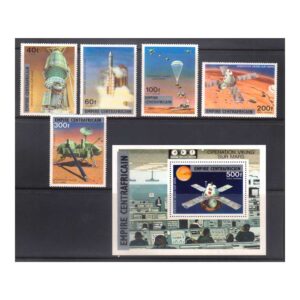 Stamps from CENTRAL AFRICA - 1976 MARS VIKING PROGRAM / SPACE SET OF 5-STAMPS & 1-MS MNH