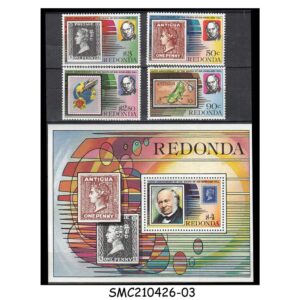 Stamps from REDONDA - 1979 DEATH CENTENARY OF SIR ROWLAND HILL - SET OF 4 TAMPS & 1 M/S MNH