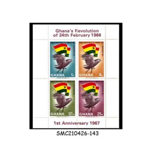 Stamps from GHANA - 1967 1st ANNIVERSARY OF GHANA'S REVOLUTION of 24th FEB. - MIN. SHEET MINT NH