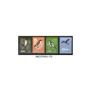 Stamps from MALTA - 1981 BIRDS /  SHRIKE WARBLER - 4V MINT NH