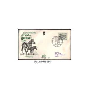 Stamps from GERMANY - 1969 125 YEARS OF BERLIN ZOO / ANIMALS ZEBRA - FDC