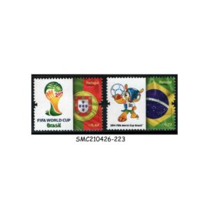 Stamps from PORTUGAL - 2014 FIFA WORLD CUP OF FOOTBALL / SOCCER - BRAZIL - 2V - MINT NH