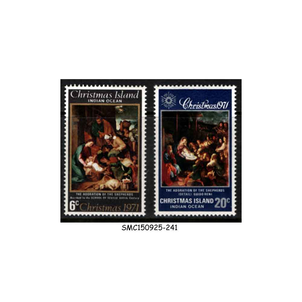 Stamps from CHRISTMAS ISLAND INDIAN OCEAN - 1971 CHRISTMAS - 2V MINT NH